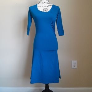 Mountain Hardwear blue dress faux wrap pullover 3/4 sleeve women's XS